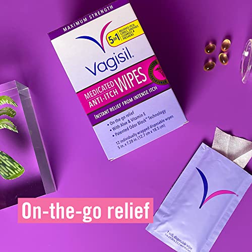 Vagisil Anti-Itch Medicated Feminine Intimate Wipes for Women, Maximum Strength, Gynecologist Tested - AB Mystery