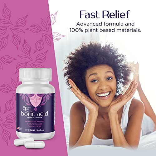 Queen Care - Boric Acid Suppositories, Boric Acid Suppositories for Feminine Care, Safe & All-Natural pH - AB Mystery