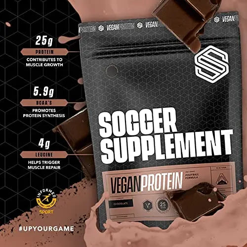 Soccer Supplement Vegan Protein Powder - 25g's of Protein per Serving, Chocolate Flavour SOCCER SUPPLEMENT