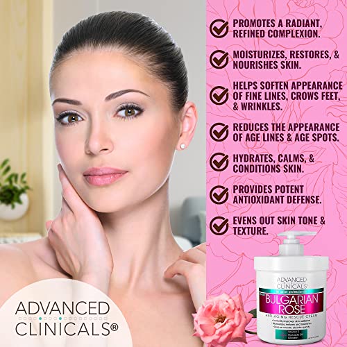 Advanced Clinicals Bulgarian Rose Anti Aging Vitamin E Moisturizer Body Lotion & Face - AB Mystery