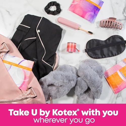 U by Kotex Balance Ultra Thin Overnight Pads with Wings, 38 Count - AB Mystery