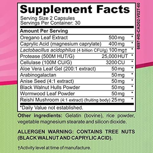 Cyrixs Health Candida Complex | Boost Your Immune System | All Natural Gut Cleanse with Herbs, Antifungals - AB Mystery