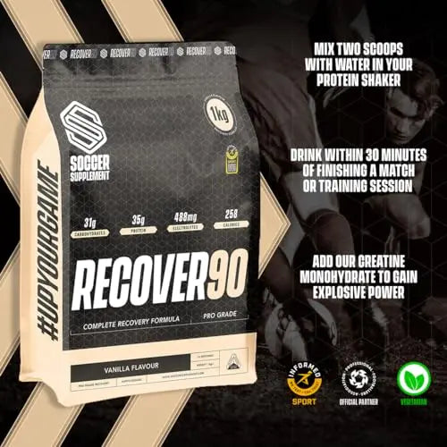 Soccer Supplement - Recover90® Complete Recovery Shake - 31grams of Protein Isolate SOCCER SUPPLEMENT