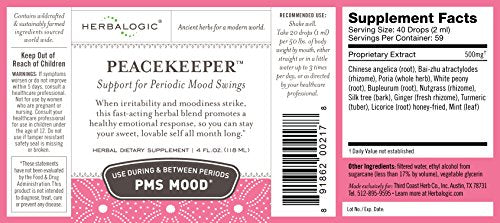 Herbalogic - Peacekeeper Liquid Herb Drops - Reduces PMS Related Mood Swings - Based on the Traditional - AB Mystery