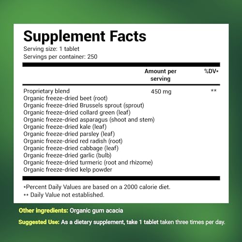 Dr. Berg's Greens Superfood Cruciferous Vegetable Tablets - Vegetable Supplements - AB Mystery
