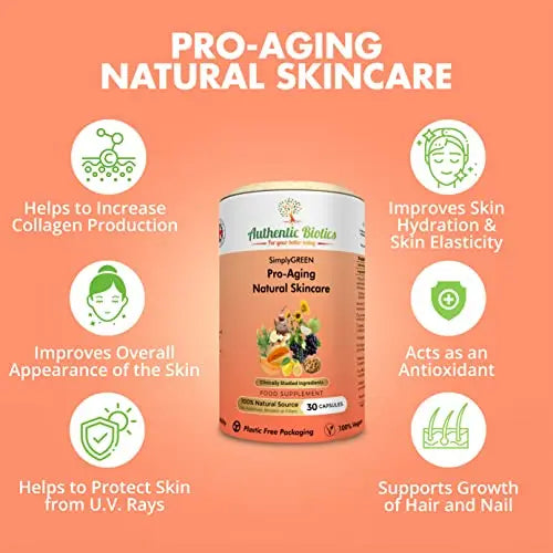 Vegan Collagen Boosting Natural Plant-based Skincare, Vitamins for Healthy Skin with Antioxidants - AB Mystery