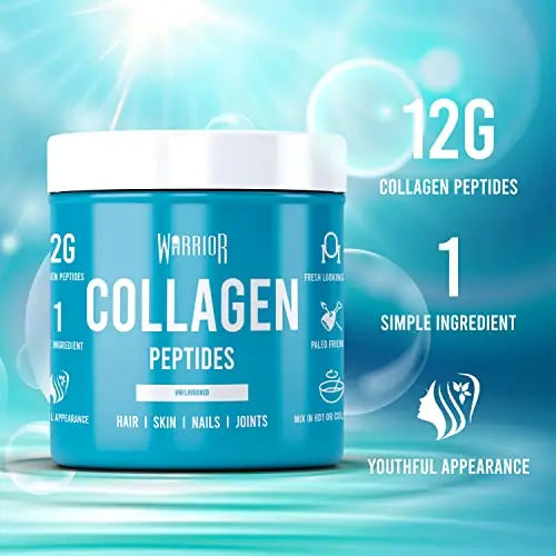 Warrior Collagen Peptides - Collagen Powder - 180g - Made from Premium Bovine Hydrolysed Collagen - AB Mystery