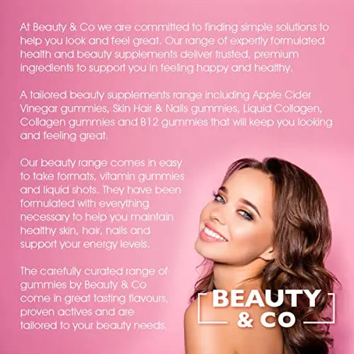 Beauty & Co Collagen Gummies by - 120 Marine Collagen Gummies with Biotin, Vitamin C & Selenium (120) Beauty & Co