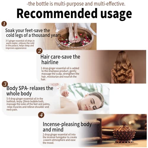 (2pc 60ml) Belly Drainage Ginger Oil, Slimming Tummy Ginger Oil, Ginger Oil Drainage Massage