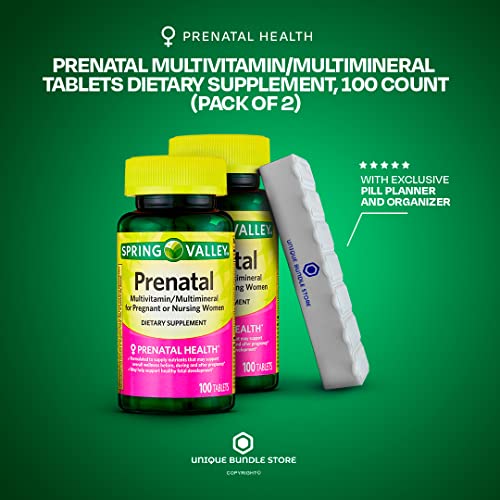 Spring Valley, Prenatal Multivitamin, Multimineral Tablets Dietary Supplement, Prenatals Unique Bundle Store