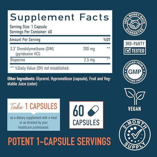 DIM Supplement 200 mg | Delayed-Release Microbeadlets | Hormone Balance for Women & Men - AB Mystery