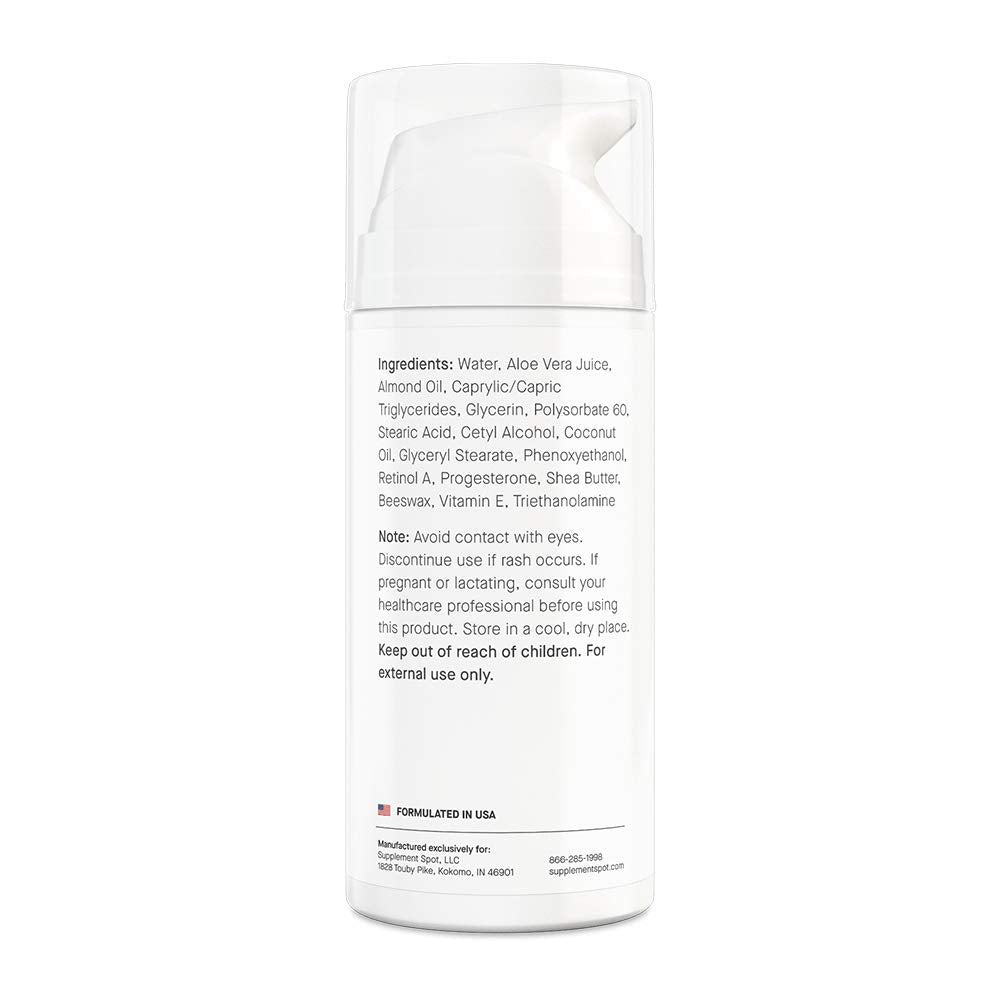 Supplement Spot Natural Progesterone Cream for Women – Micronized Bioidentical Progesterone Cream - AB Mystery