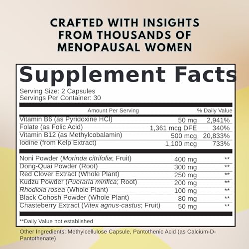 Fabulous Menopause Kit Supplements for Women. Black Cohosh, 60 Caps. Includes E-Book, Recipes - AB Mystery