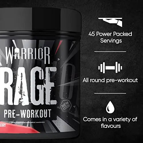 Warrior, Rage - Pre-workout Powder - 392g - Energy Drink Supplement with Vitamin C Warrior