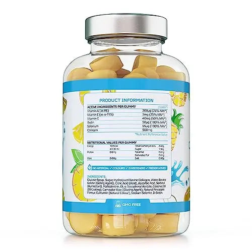 Collagen Complex - 90 Natural Pineapple Flavour Chewable Yummy Gummies - AB Mystery