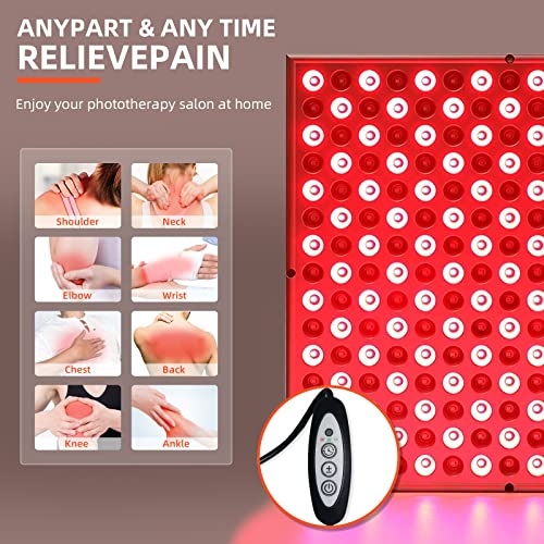 TherapSky Red Light Therapy Device 45W LED Red Infrared Light Therapy Lamp w/Remote Control and Timer - AB Mystery