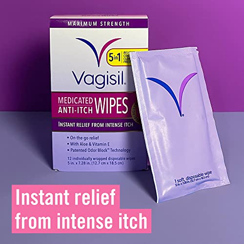 Vagisil Anti-Itch Medicated Feminine Intimate Wipes for Women, Maximum Strength, Gynecologist Tested - AB Mystery