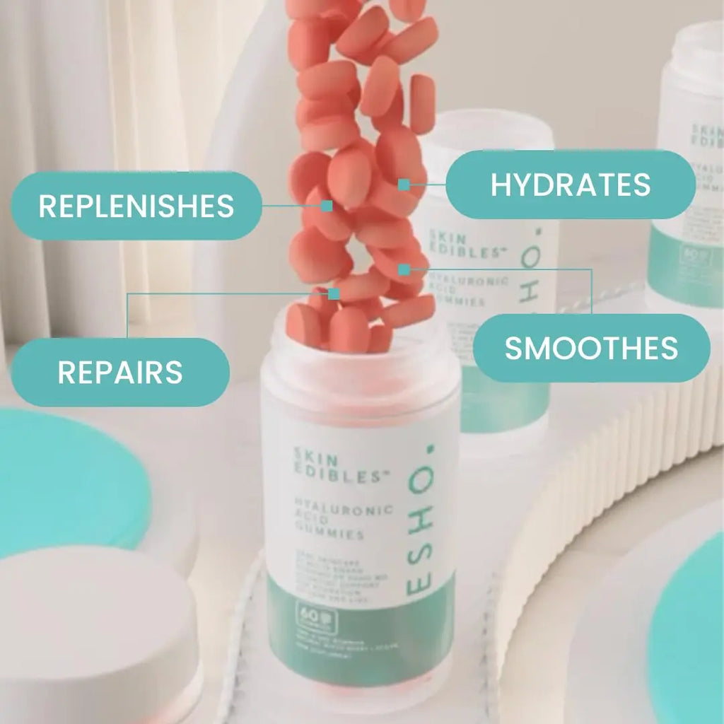 ESHO. Skin Edibles - Hyaluronic Acid-Infused Skin & Lip Care Gummies - AB Mystery