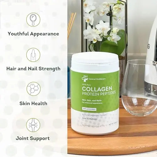 100% Pure Collagen Powder Protein Peptides - General Healthcare 300g Supplement General Healthcare