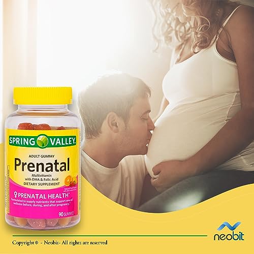 Spring Valley Prenatal Multivitamin Gummies with Vitamin A, C, D, E, B6, B12, DHA and Folic Acid Neobit