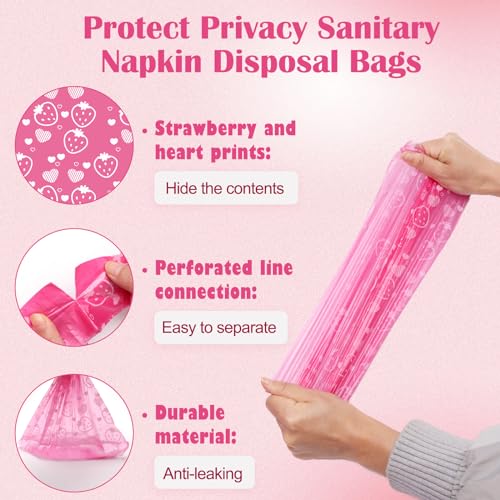 150Pcs Sanitary Napkin Disposal Bags, Luxiv Pink Disposable Sanitary Bag Personal Care Disposal Bags - AB Mystery