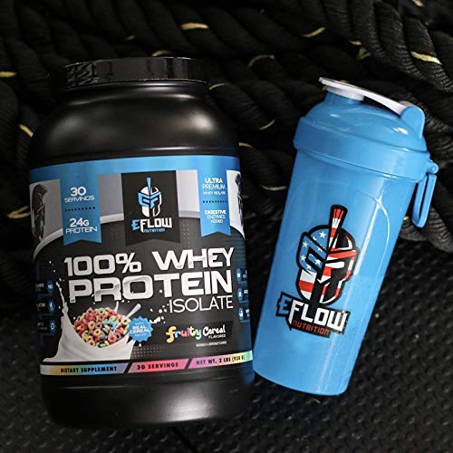 eFlow Nutrition 100% Whey Protein Isolate - Gluten & Lactose-Free Digestive Enzymes - AB Mystery