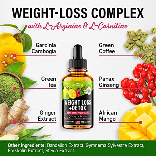 Weight Loss Drops Natural Detox Made in USA - Diet Drops for Fat Loss - Effective Appetite - AB Mystery