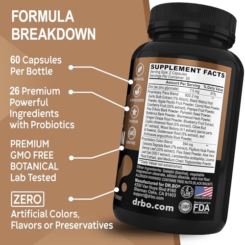 Colon Cleanse Pills Body Detox - Intestinal Guard Cleanser for Stomach - Natural Weight - AB Mystery