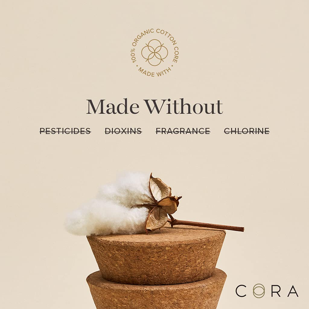 Cora Organic Applicator Tampons | Light Absorbency | 100% Cotton Core, Unscented, BPA-Free Compact - AB Mystery