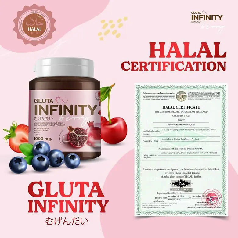 Gluta Infiniy 1000mg L-Glutathione Supplement Tripeptide Fish Collagen L-Glutamine Ascorbic - AB Mystery