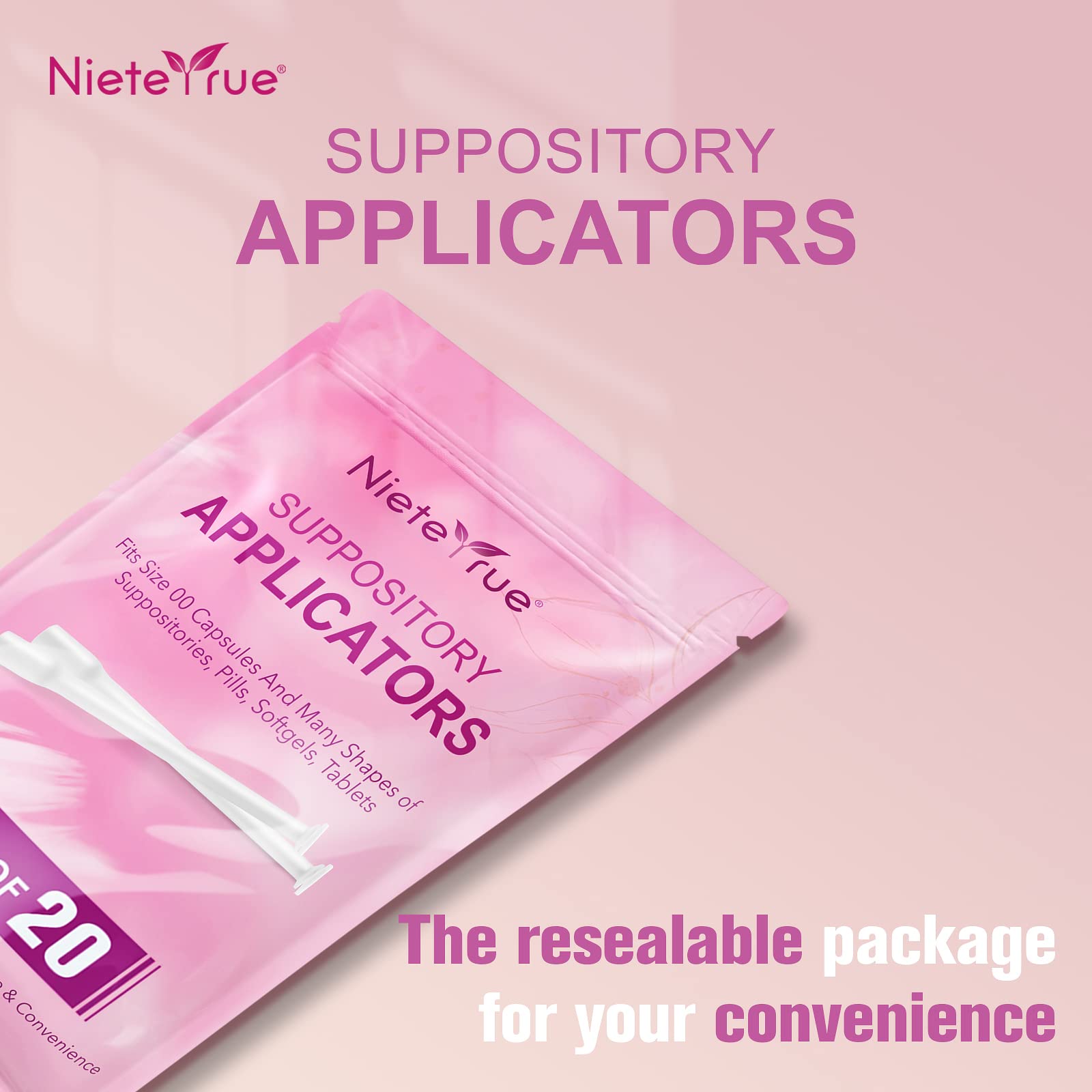 Nieteyrue (40 Packs) Disposable Vaginial Applicators Individually Wrapped Hygienic Fit - AB Mystery