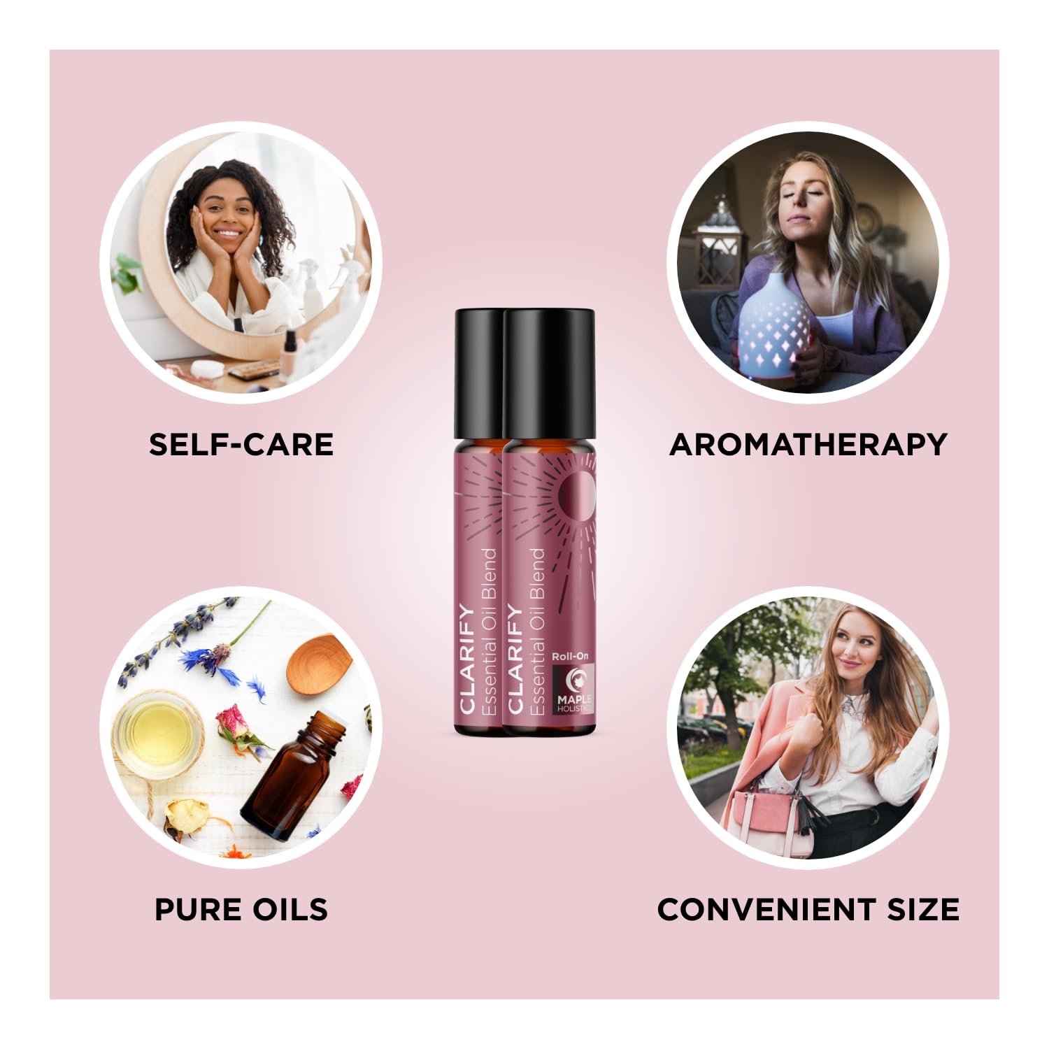 Headache Essential Oil Roll On - Clarify Essential Oil Blend Headache Roll On with Aromatherapy Oils - AB Mystery