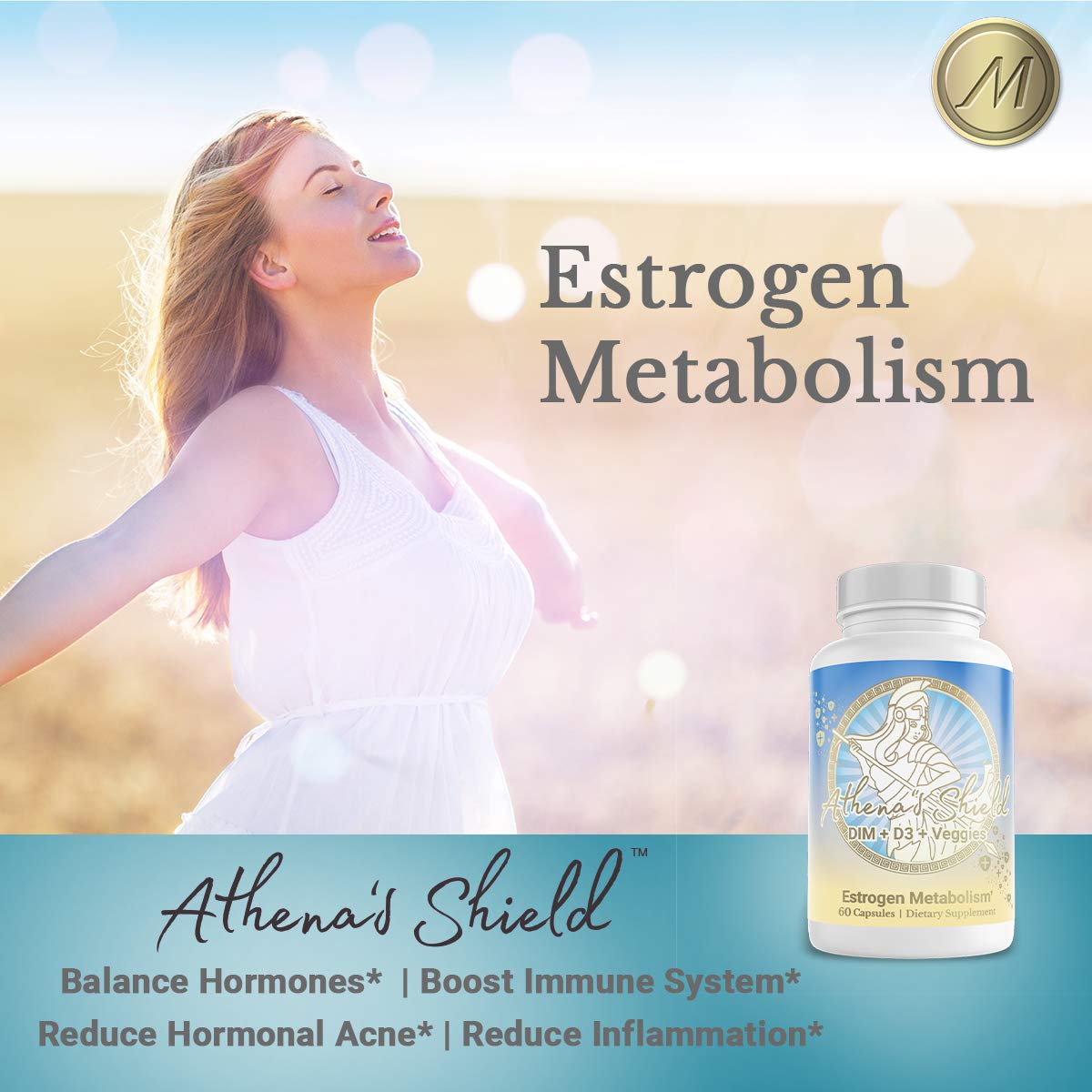 MENOLABS Athena’s Shield | DIM Supplement + D3 with BioPerine for Women | Estrogen Balance - AB Mystery