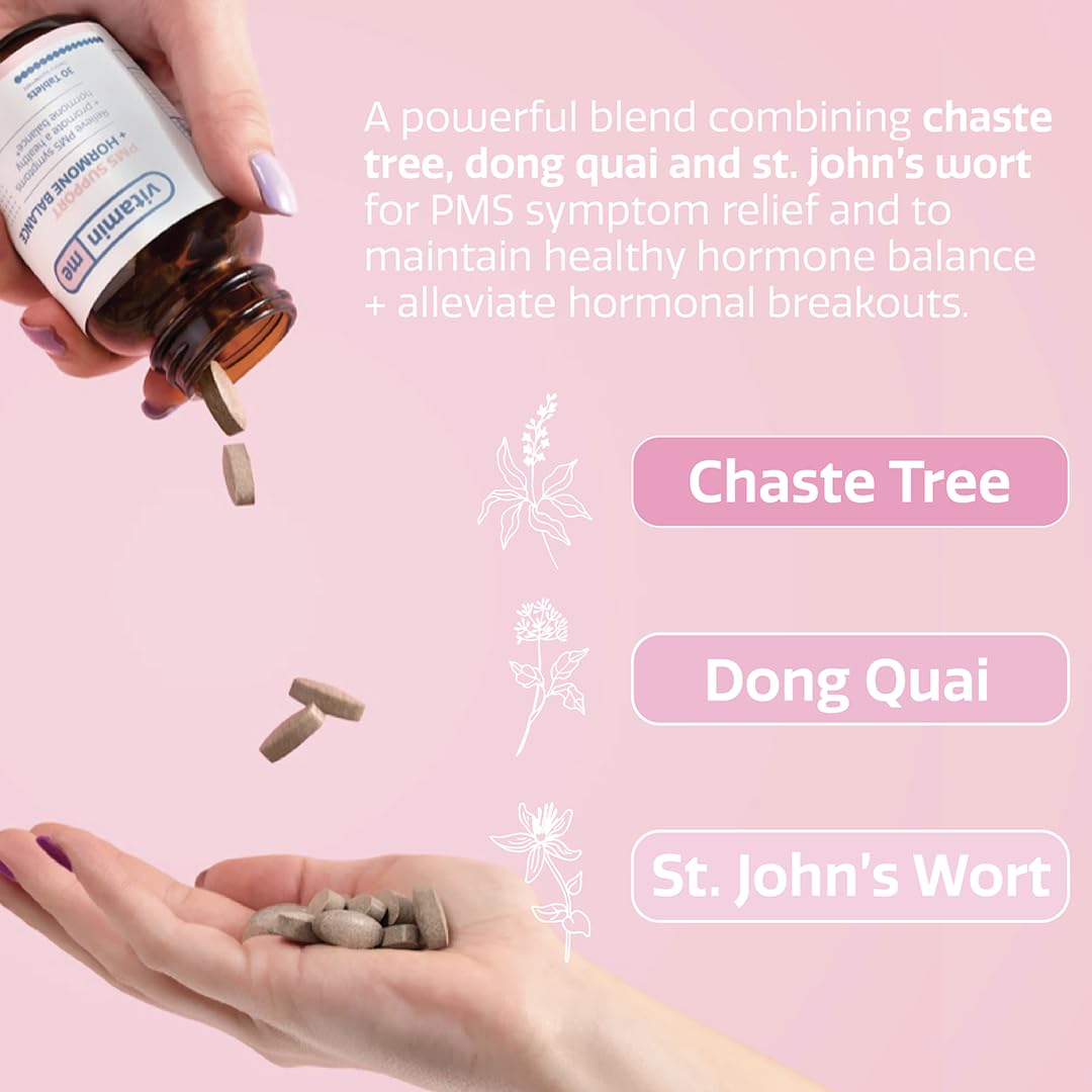 VitaminMe - PMS + Hormone Balance | Balance Estrogen & Support Menopause, Bloating, Acne & PMS Relief - AB Mystery