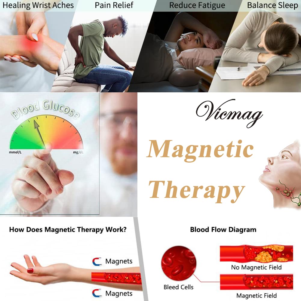 Vicmag Copper Magnetic Ring for Women Men 100% Solid Pure Copper Adjustable with Jewelry Gift Box - AB Mystery