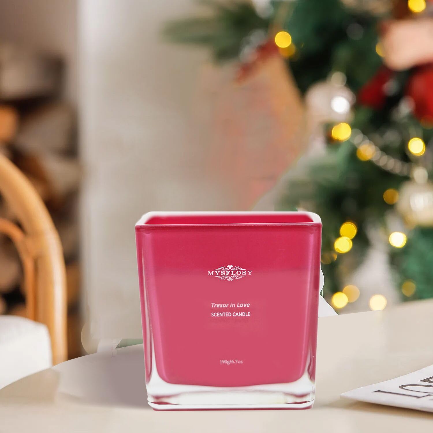 Mysflosy Soy Aromatherapy Candle, 40 Hour Burn time, Scented Candles with Floral and Fruity Scents - AB Mystery