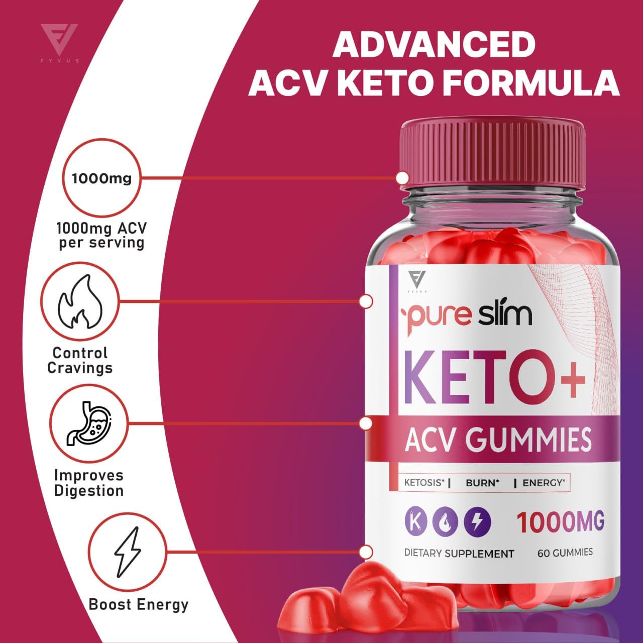 (2 Pack) Pure Slim Keto ACV Gummies, Pure Slim Keto ACV Gummies Advanced Kelly Clarkson