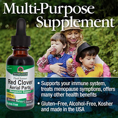 Nature's Answer Alcohol-Free Red Clover Extract Supplement, 1-Fluid Ounce - AB Mystery