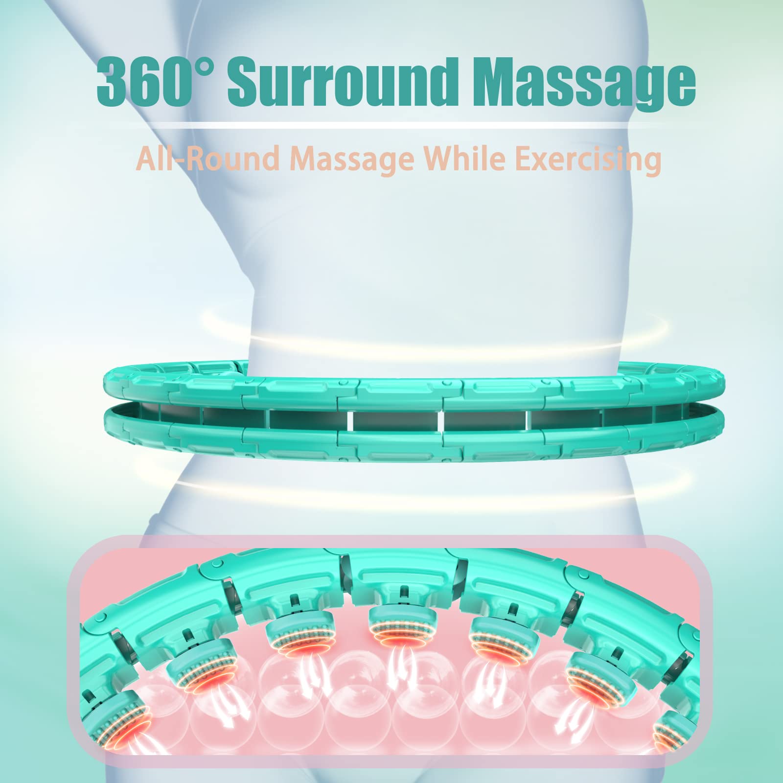 OurStarry 32 Knots Weighted Workout Hoop Plus Size, Smart Waist Exercise Ring - AB Mystery