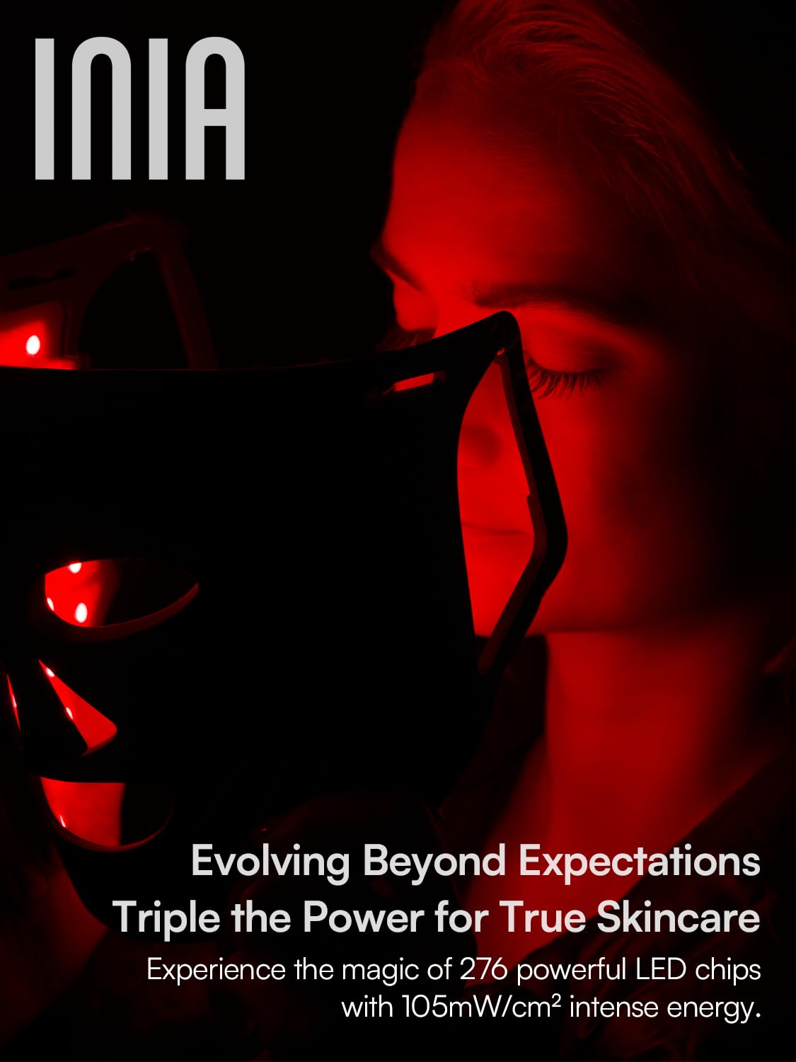 INIA GLOW Light Therapy Mask for Face, LED Mask with Red Blue Green Light and Advanced Near-Infrared - AB Mystery