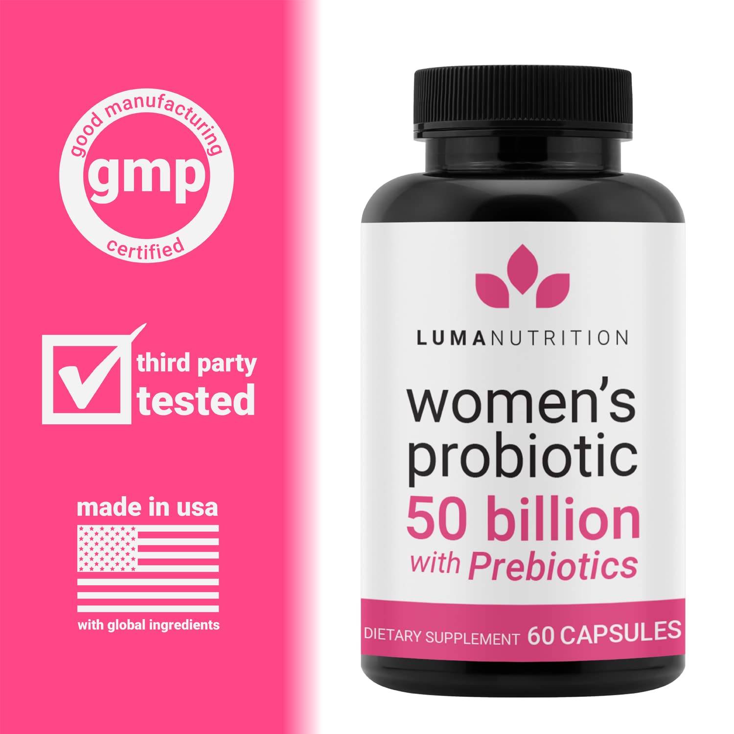 Luma Nutrition Probiotics for Women with Prebiotics - 50 Billion CFU - Formulated for Digestive - AB Mystery