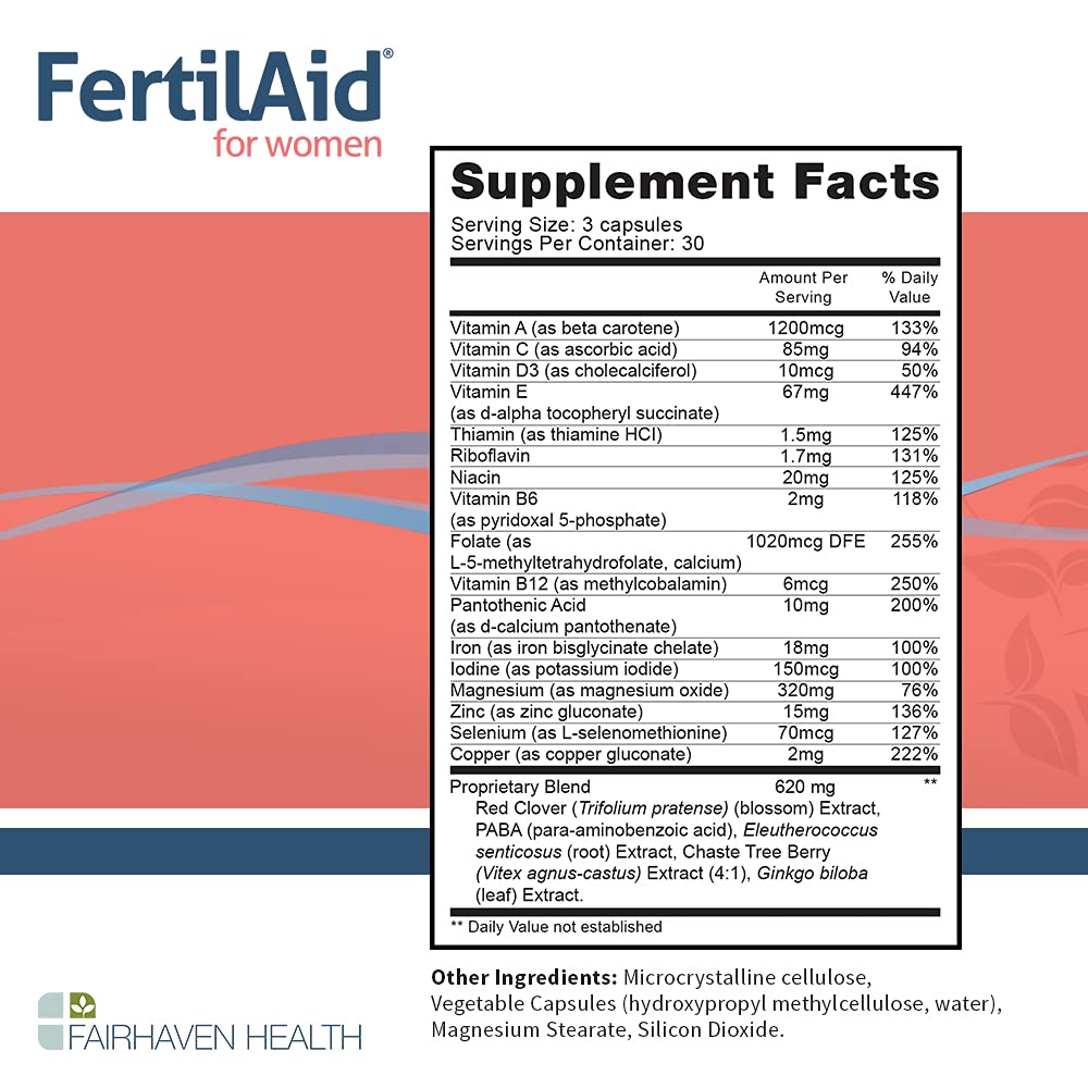 FertilAid for Women & Ovaboost Combo, Female Fertility Supplement & Natural Fertility Vitamin Fairhaven Health