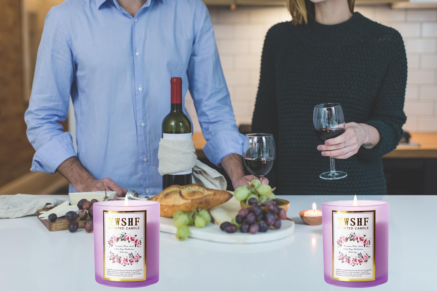 YWSHF Aromatherapy Candles,Scented Candle,Lavender Candle,8.5oz Stree Relief Candles Gift - AB Mystery