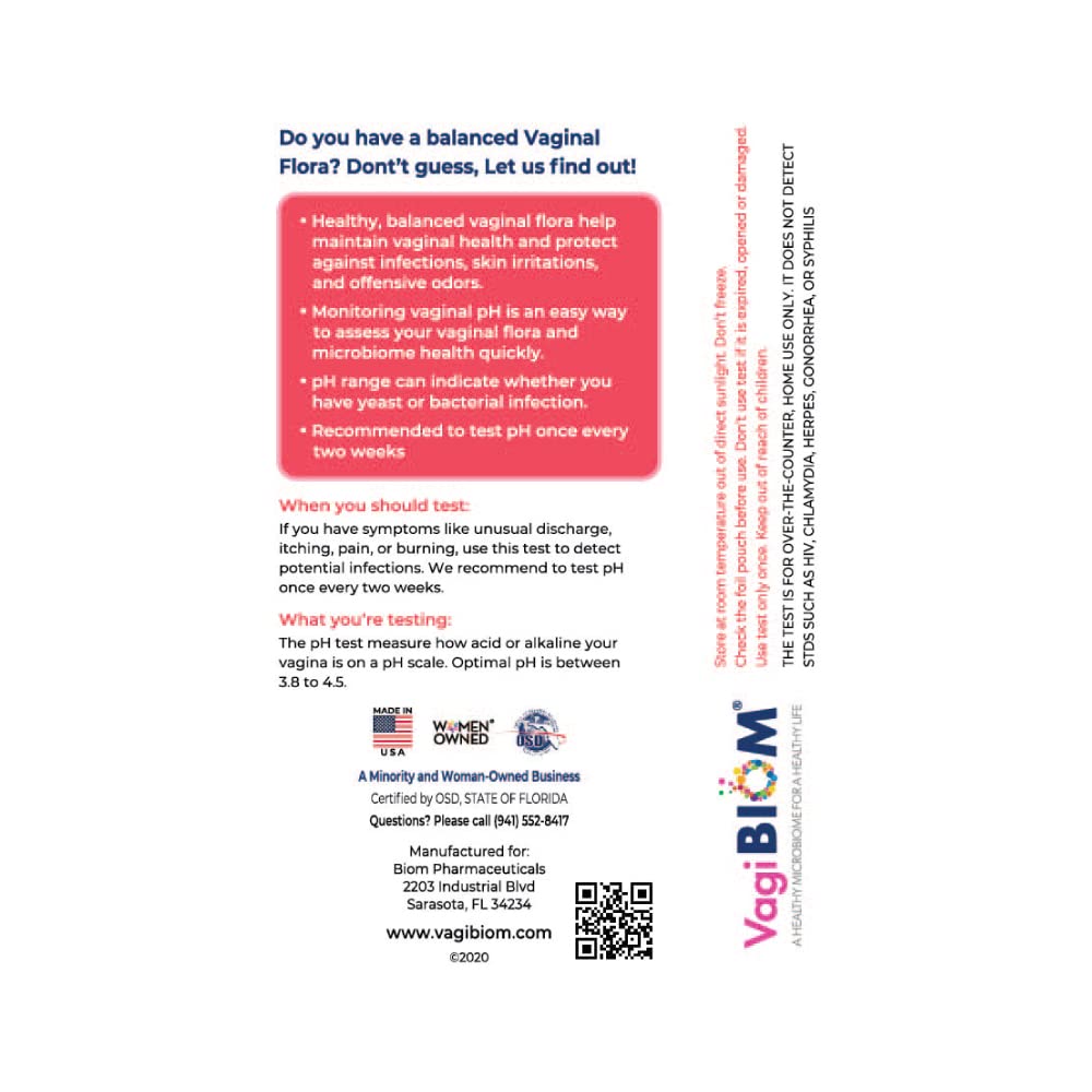VagiBiom Vaginal pH Tester: Balanced and Healthy Vaginal microbiome ensures Optimum pH - AB Mystery