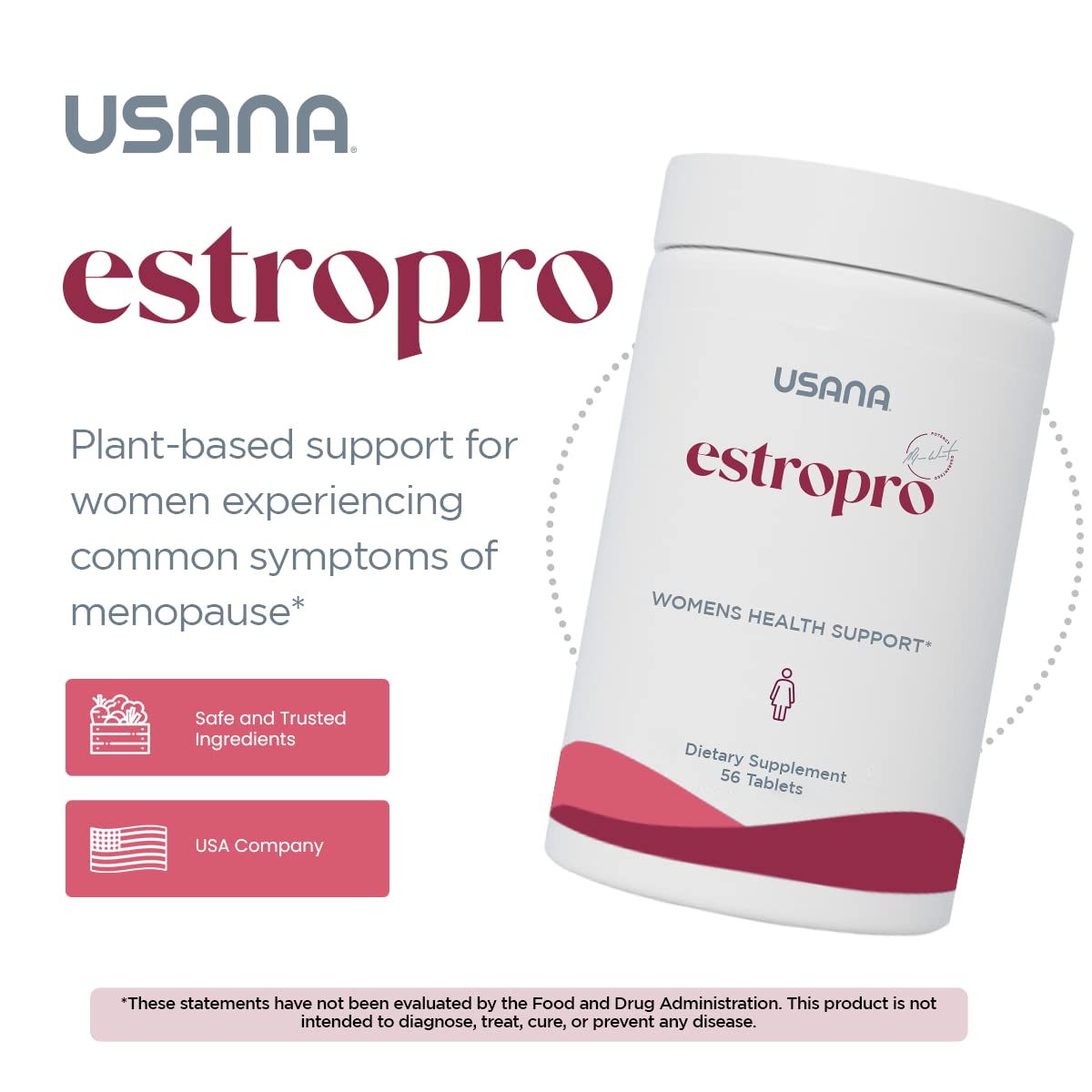 USANA EstroPro with Phytoestrogens for Symptomatic Support During Menopause* - 56 Tablets - AB Mystery
