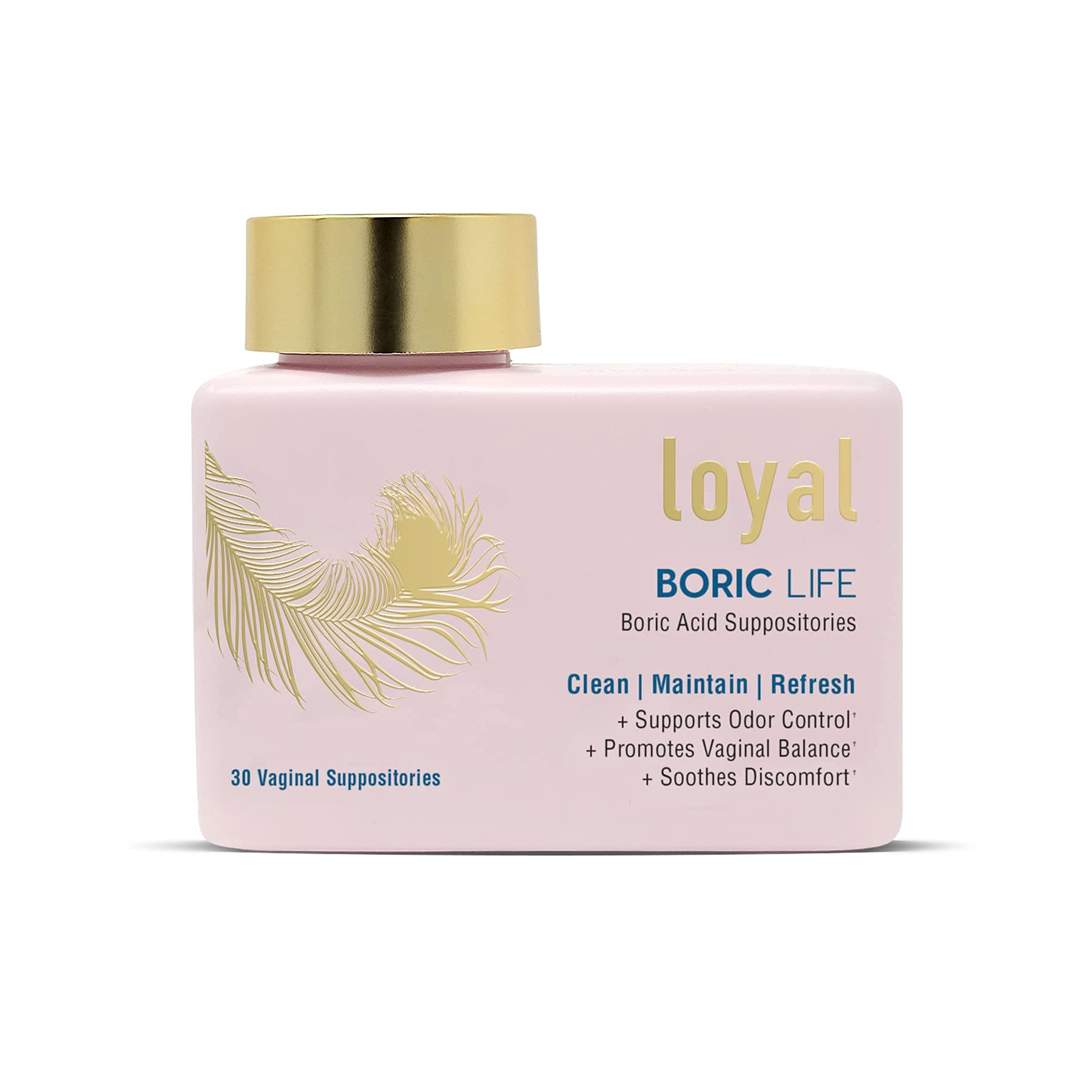Loyal Boric Life - Boric Acid Vaginal Suppositories - 600mg - Supports Odor Control - Promotes Vaginal