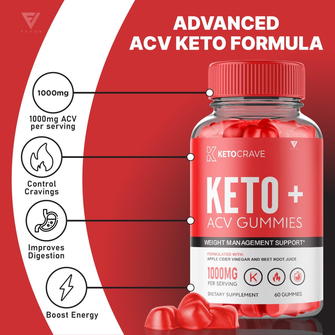 (3 Pack) Keto Crave ACV Gummies Kelly Clarkson, Ketocrave Keto + ACV Gummies Advanced