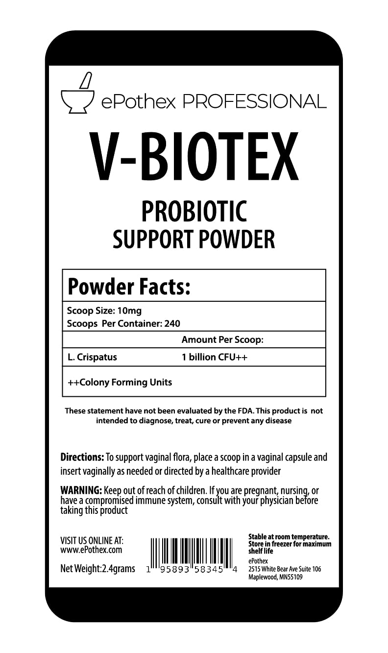 EPOTHEX V-Biotex - Pure L. Crispatus Probiotic Powder | Vaginal Probiotic | Promotes Vaginal & Urinary Health - AB Mystery