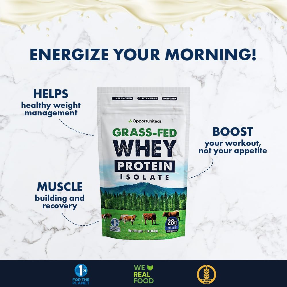 Opportuniteas Grass Fed Whey Protein Isolate Powder - Unflavored Whey Protein Isolate - AB Mystery