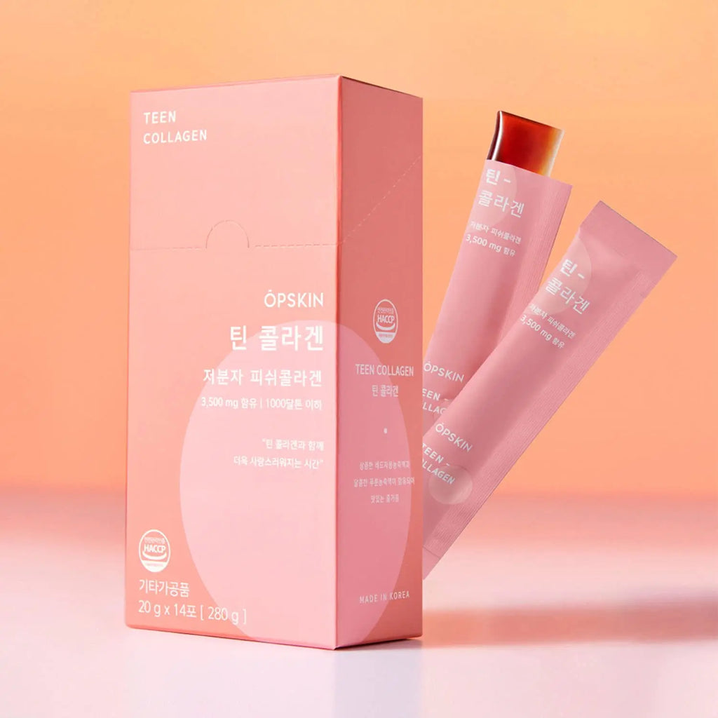 OPSKIN Teen Collagen 14 Pieces, Hydrolysed Marine Collagen Jelly, Grapefruit Flavour Gummy Sticks - AB Mystery